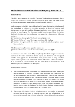 Moot Problem 2014 PDF 158kB