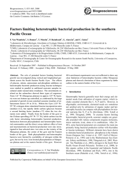 Biogeosciences Factors limiting heterotrophic bacterial production in