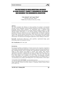 the effectiveness of green advertising: influences of claim specificity