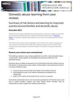 SCR - domestic abuse a key factor