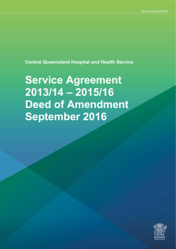 Central Queensland HHS Service Agreement 2013/14