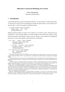 Alliterative Concord in Phonology-Free Syntax Alexis Dimitriadis 1