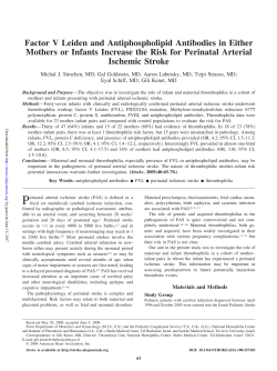 Factor V Leiden and Antiphospholipid Antibodies in Either Mothers
