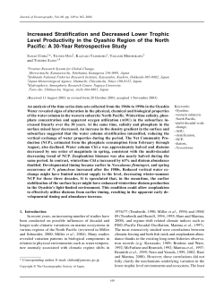 Increased Stratification and Decreased Lower Trophic Level