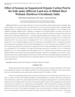 Effect of Seasons on Sequestered Organic Carbon Pool in the Soils
