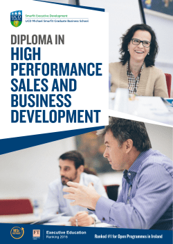 HIGH PERFORMANCE SALES AND BUSINESS DEVELOPMENT