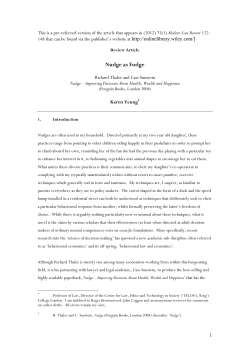 Nudge as Fudge - King`s College London