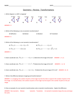 Geometry &ndash; Review: Transformations