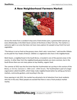 A New Neighborhood Farmers Market