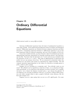Ordinary Differential Equations