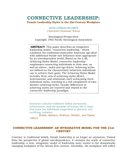 Connective Leadership: Female Leadership Styles in the 21st