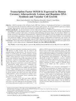 Transcription Factor SOX18 Is Expressed in Human Coronary