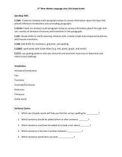 Language Arts CSA Study Guide 2nd Nine Weeks