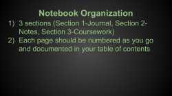 Notebook Organization