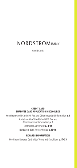 Employee Card Application Disclosures Nordstrom Credit Card APR