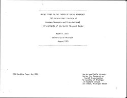 MACRO ISSUES IN THE THEORY OF SOCIAL MOVEMENTS SMO