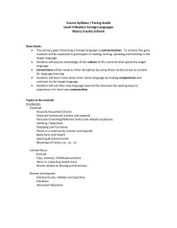 Course Syllabus / Pacing Guide