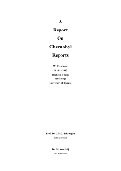 A Report On Chernobyl Reports - University of Twente Student Theses