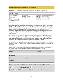 Interested in Board Service - Conference of Consulting Actuaries