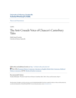 The Anti-Crusade Voice of Chaucer`s Canterbury Tales