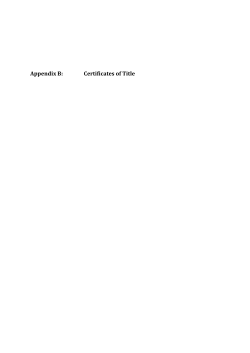 Appendix B: Certificates of Title