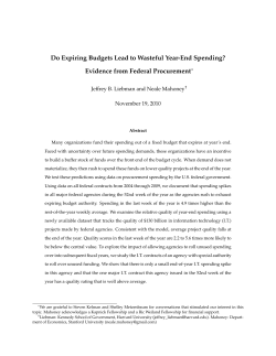 Do Expiring Budgets Lead to Wasteful Year