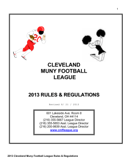 2013 CMFL Rules and Regulations