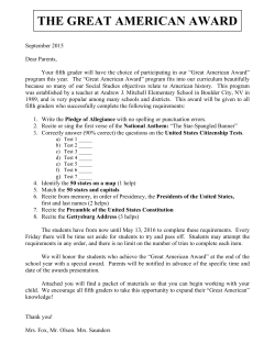 THE GREAT AMERICAN AWARD