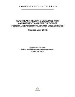 Southeast Region Guidelines for Management and