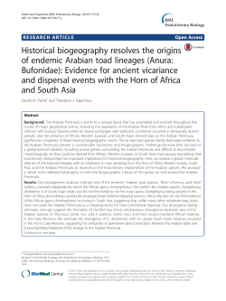 Historical biogeography resolves the origins of endemic Arabian