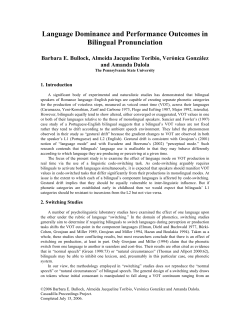 Language Dominance and Performance Outcomes in Bilingual