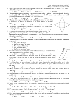 1. In xy&ndash;coordinate plane, line l is perpendicular to the y &ndash; axis and