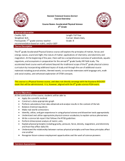Course Overview Course Name- Accelerated Physical Science 8th