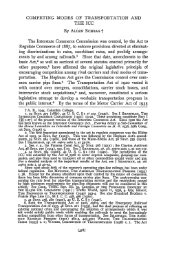 Competing Modes of Transportation and the ICC