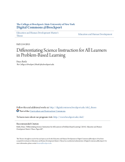 Differentiating Science Instruction for All Learners in Problem