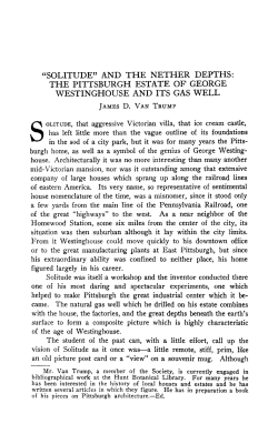 "solitude" and the nether depths: the pittsburgh estate of george