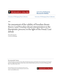 and Freudian dream interpretation in the - Research Online
