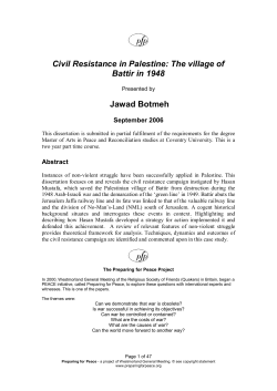 Civil Resistance in Palestine