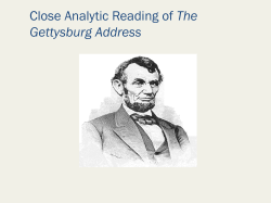 Close Analytic Reading of The Gettysburg Address