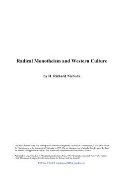 Radical Monotheism and Western Culture