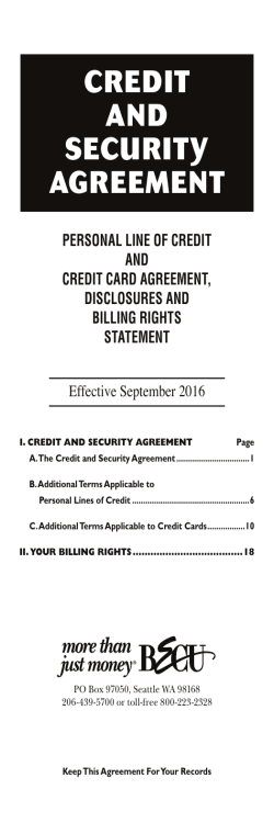 Loans and Credit Application Packet