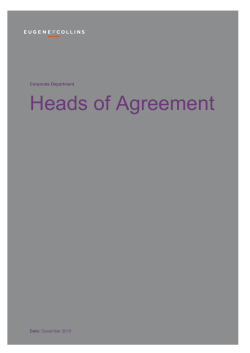 Heads of Agreement - Eugene F. Collins