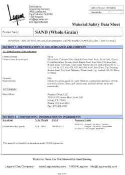 Sand Material Safety Data Sheet