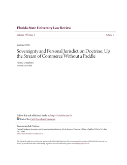 Sovereignty and Personal Jurisdiction Doctrine: Up the Stream of