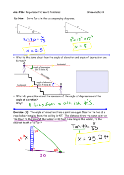 The angle of elevation or depression i