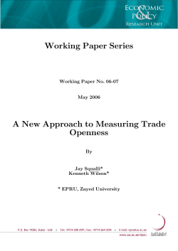 Working Paper Series A New Approach to Measuring Trade Openness