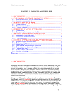 Chapter 13: Radiation and Radon Gas