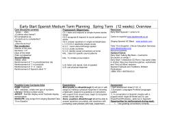 Early Start Spanish Medium Term Planning Spring Term (12 weeks