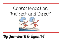Characterization &ldquo;Indirect and Direct&rdquo;