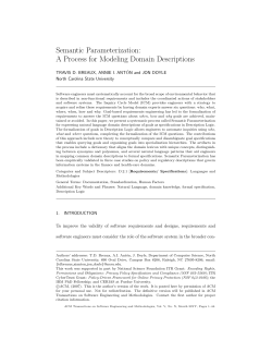 Semantic Parameterization: A Process for Modeling Domain
